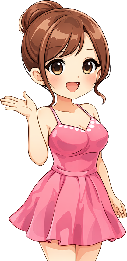 笑顔を向けるピンクのドレスを着た女の子